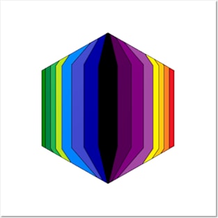 Colorful hexagon Posters and Art